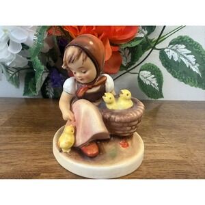 Vintage Goebel Hummel Chick Girl Figurine Germany Porcelain MCM Decor Gift